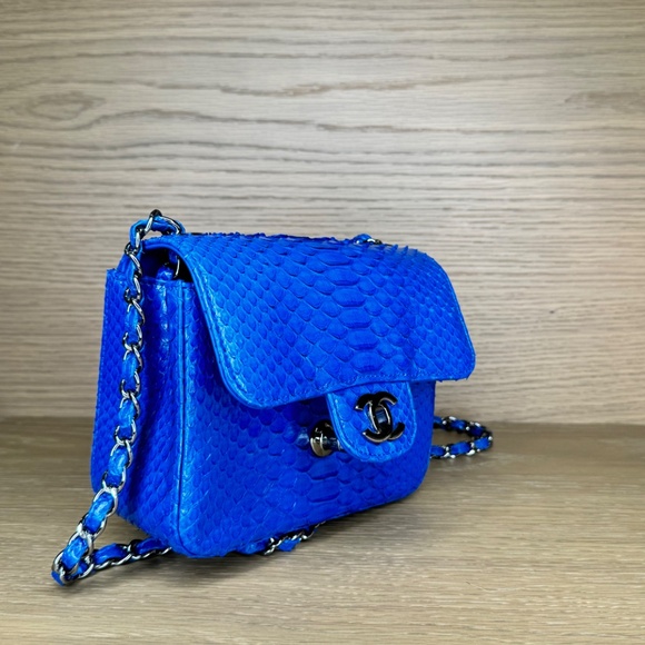 Classic Python Rectangular Mini Flap Bag - Picture 4 of 6